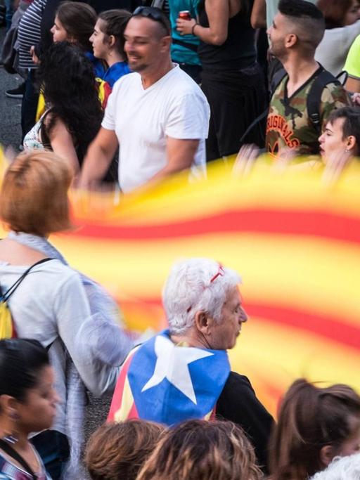 Massenproteste in Barcelona für die Unabhängigkeit Kataloniens - hier am 21. Oktober 2017