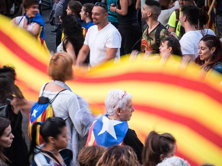 Massenproteste in Barcelona für die Unabhängigkeit Kataloniens - hier am 21. Oktober 2017