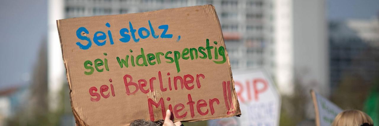Großdemonstration gegen steigende Mieten und soziale Verdrängung am 14.4.2018 in Berlin.