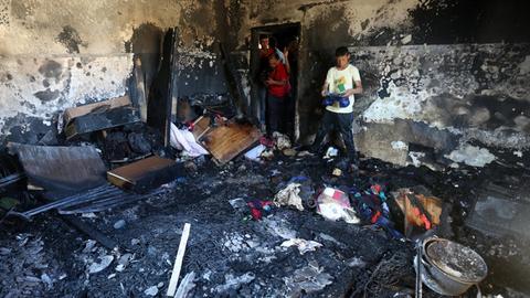 Nach dem Anschlag: Eines der ausgebrannten Häuser in Duma im Westjordanland