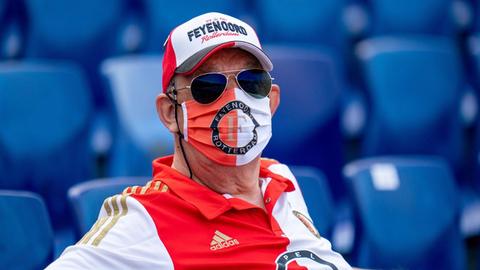 ROTTERDAM - Feyenoord - Sparta , Football , Season 2020/2021, friendly pre-season match, Eredivisie , Stadium Feijenoord de Kuip , 09-08-2020 , Supporters with Masks and distance Feyenoord - Sparta PUBLICATIONxNOTxINxNED x8879489x Copyright: