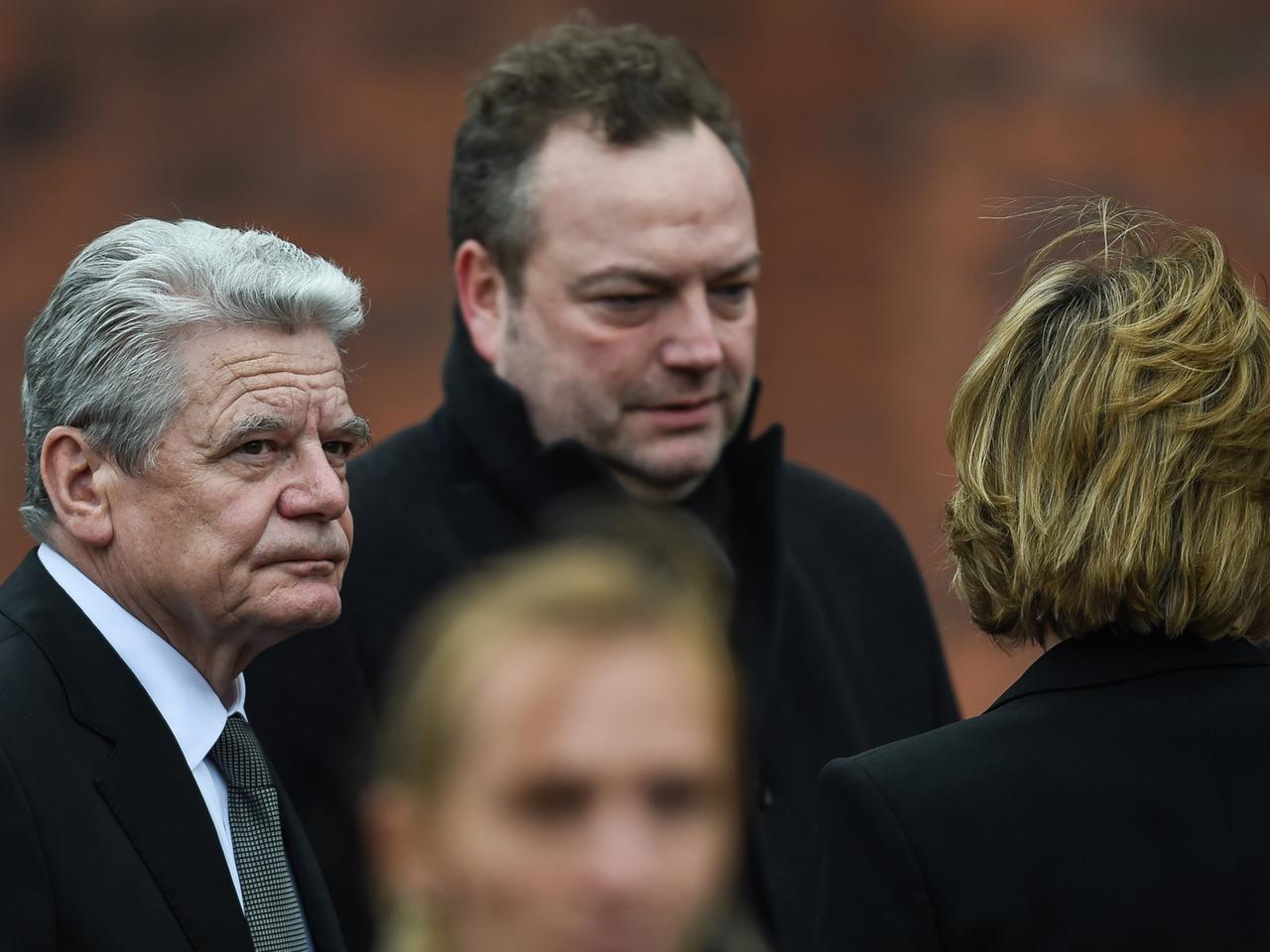 Bundespräsident Joachim Gauck (links) und der Bürgermeister von Haltern, Bodo Klimpel (CDU)