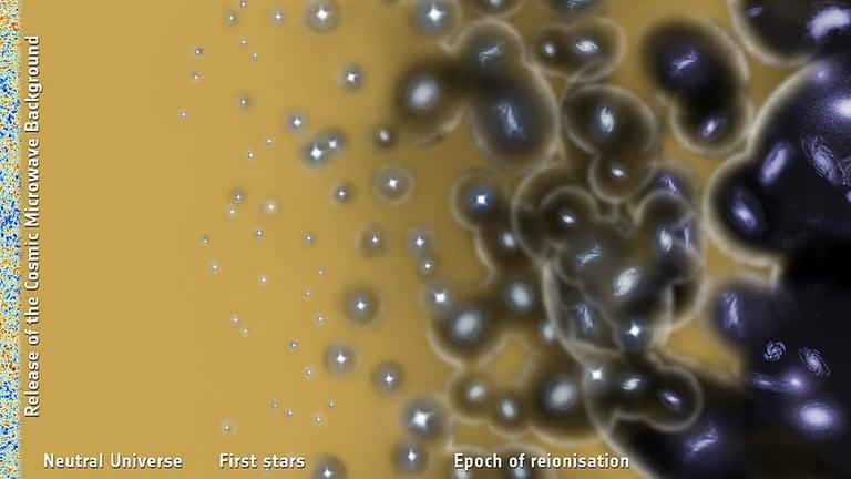 Der Prozess der Reionisation des Universums begann mit dem Aufleuchten der ersten Sterne