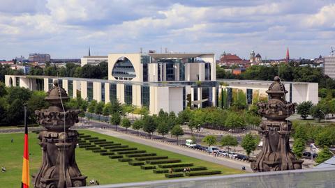 Blick auf das Bundeskanzleramt in Berlin.