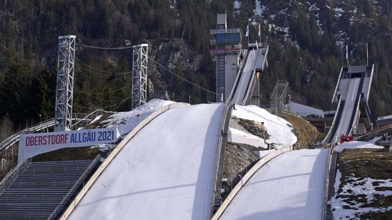 Die Schattenbergschanze vor der Nordischen Ski-WM in Oberstdorf