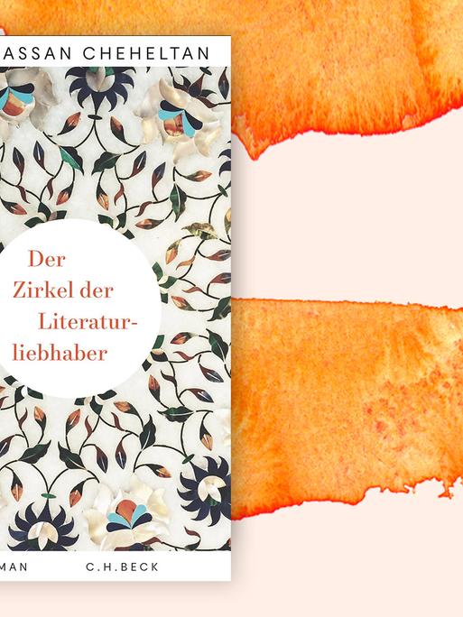 Das Buchcover des Romans "Der Zirkel der Literaturliebhaber" auf orangenem Hintergund.