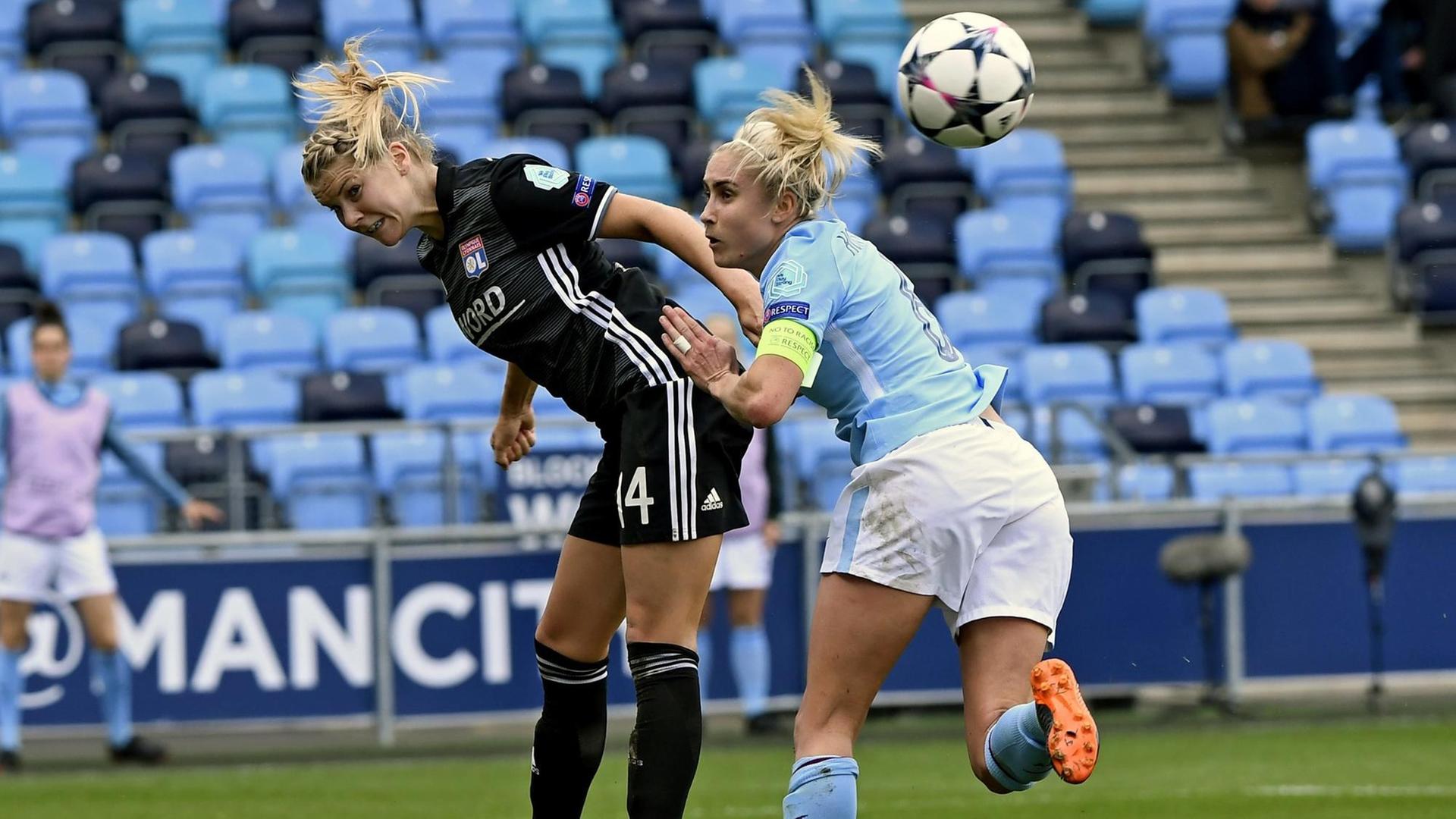 Champions-League-Spiel im Frauenfußball: Manchester City gegen Olympique Lyon am 22. April 2018.