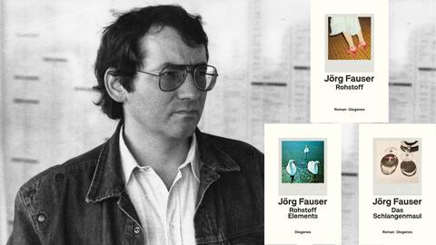 Buchcover Jörg Fauser: „Rohstoff“, „Rohstoff Elements“ und „Das Schlangenmaul“
