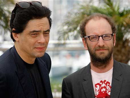Hauptdarsteller Benicio del Toro und Regisseur Steven Soderbergh bei der Vorstellung des Films "Che" in Cannes 2008.