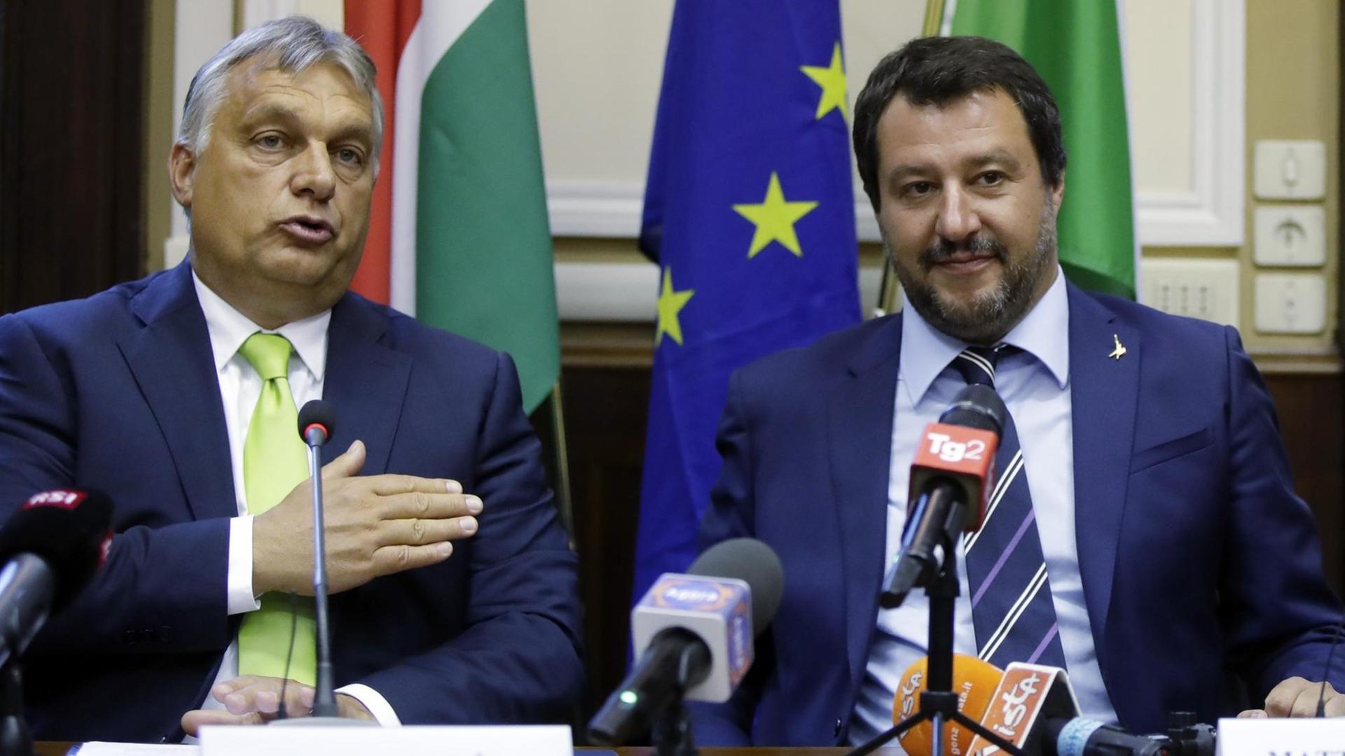 Viktor Orban (l.) und Matteo Salvini