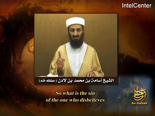 Terroristenführer Osama bin Laden trägt jetzt einen schwarzen Bart.