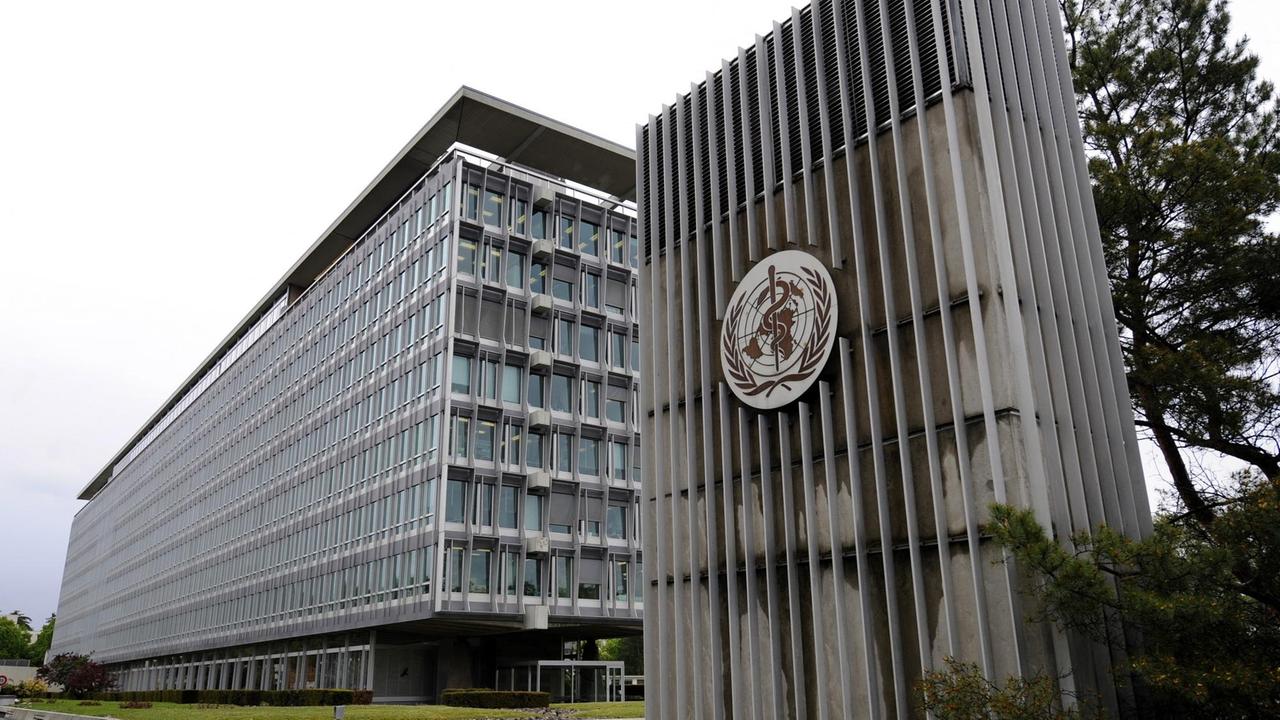 Das Gebäude, in dem sich der Hauptsitz der Weltgesundheitsorganisation (WHO) befindet in Genf.