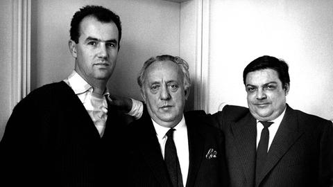 Herkulessaal München, Musica Viva 1961 mit Luigi Nono, Karl Amadeus Hartmann und Bruno Maderna (v.l.n.r.)