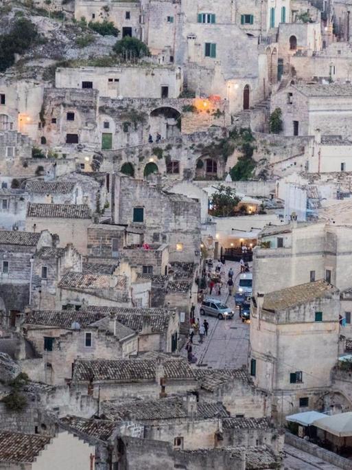 Matera, die Hauptstadt der italienischen Provinz Basilikata, ist seit dem 1. Januar "Kulturhauptstadt Europas 2019". Das Bild zeigt die historische Altstadt des Ortes, der von der UNESCO zum Weltkulturerbe ernannt wurde