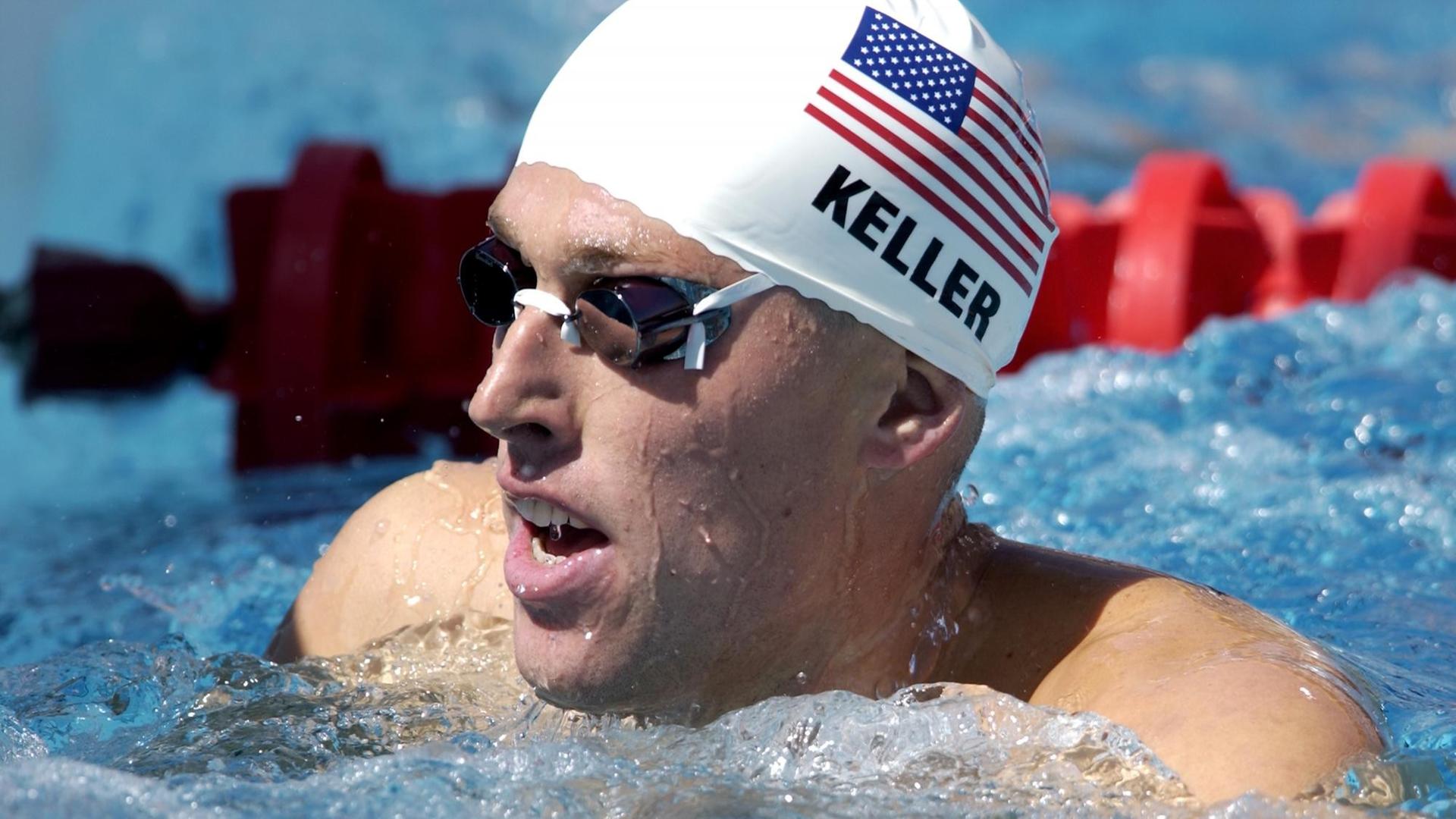 US-Schwimmer Klete Keller bei den Olympischen Spielen in Athen 2004