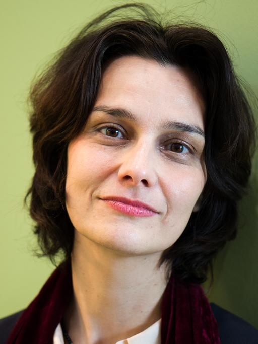 Die Schriftstellerin Katja Petrowskaja, aufgenommen am 13.03.2014 auf der Leipziger Buchmesse in Leipzig (Sachsen).