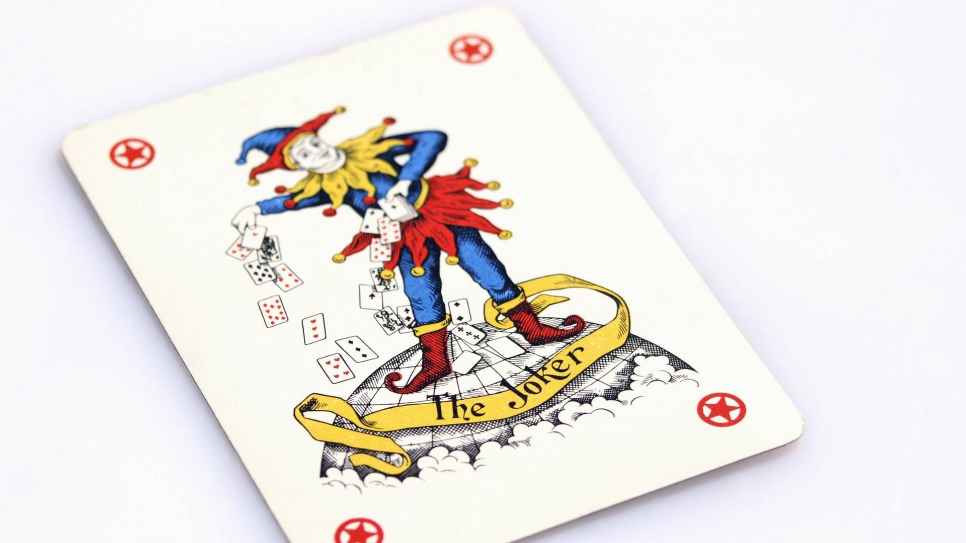 Eine Joker-Karte aus einem Kartenspiel.