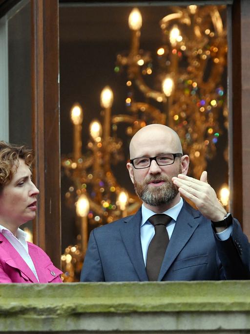 CSU-Generalsekretär Andreas Scheuer (links), FDP-Generalsekretärin Nicola Beer, CDU-Generalsekretär Peter Tauber und der politische Geschäftsführer von Bündnis 90/Die Grünen, Michael Kellner (rechts)