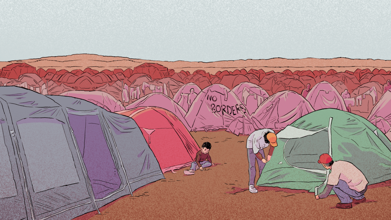 Screenshot aus "Bury Me, My Love": Ein Flüchtlingscamp