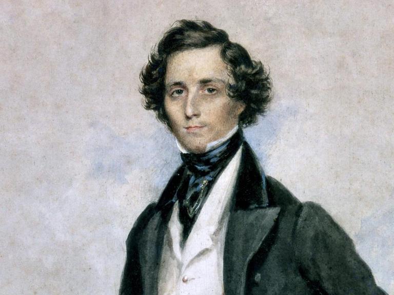 In der Mode von 1825 malte James Warren Childe den jungen Komponisten mit dunklen Locken.