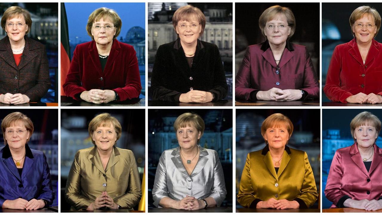 Bundeskanzlerin Merkel bei ihren 10 Neujahrsansprachen bisher