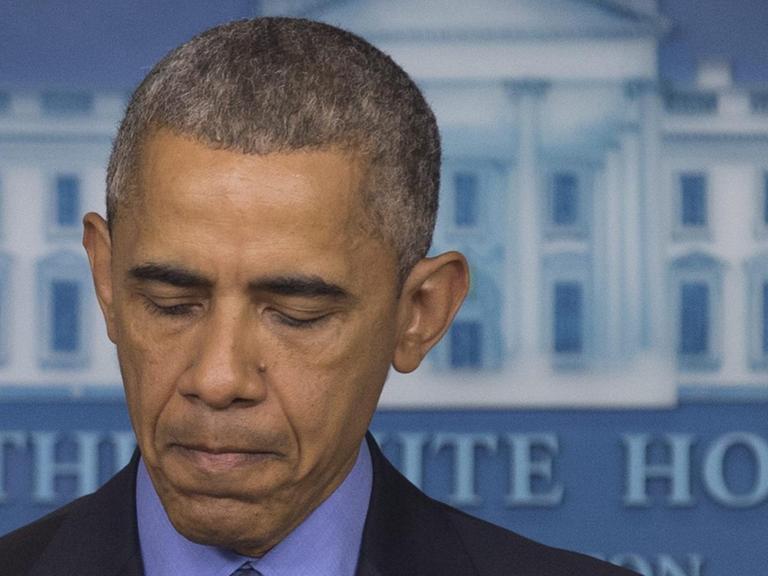 US-Präsident Barack Obama nach dem Attentat von Charleston bei einer Pressekonferenz