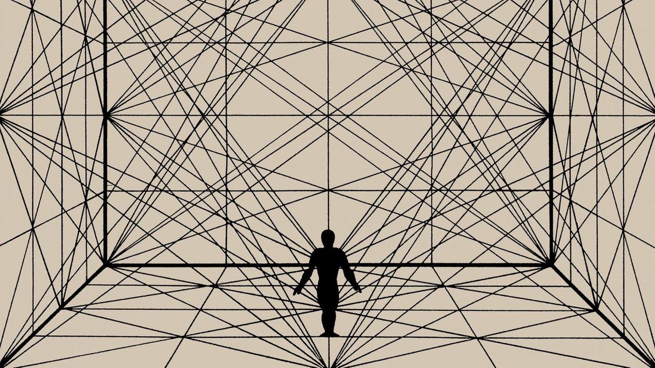 Eine geometrische Zeichnung des Bauhaus-Meisters Oskar Schlemmer.