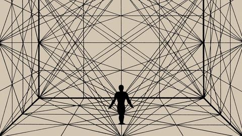 Eine geometrische Zeichnung des Bauhaus-Meisters Oskar Schlemmer.