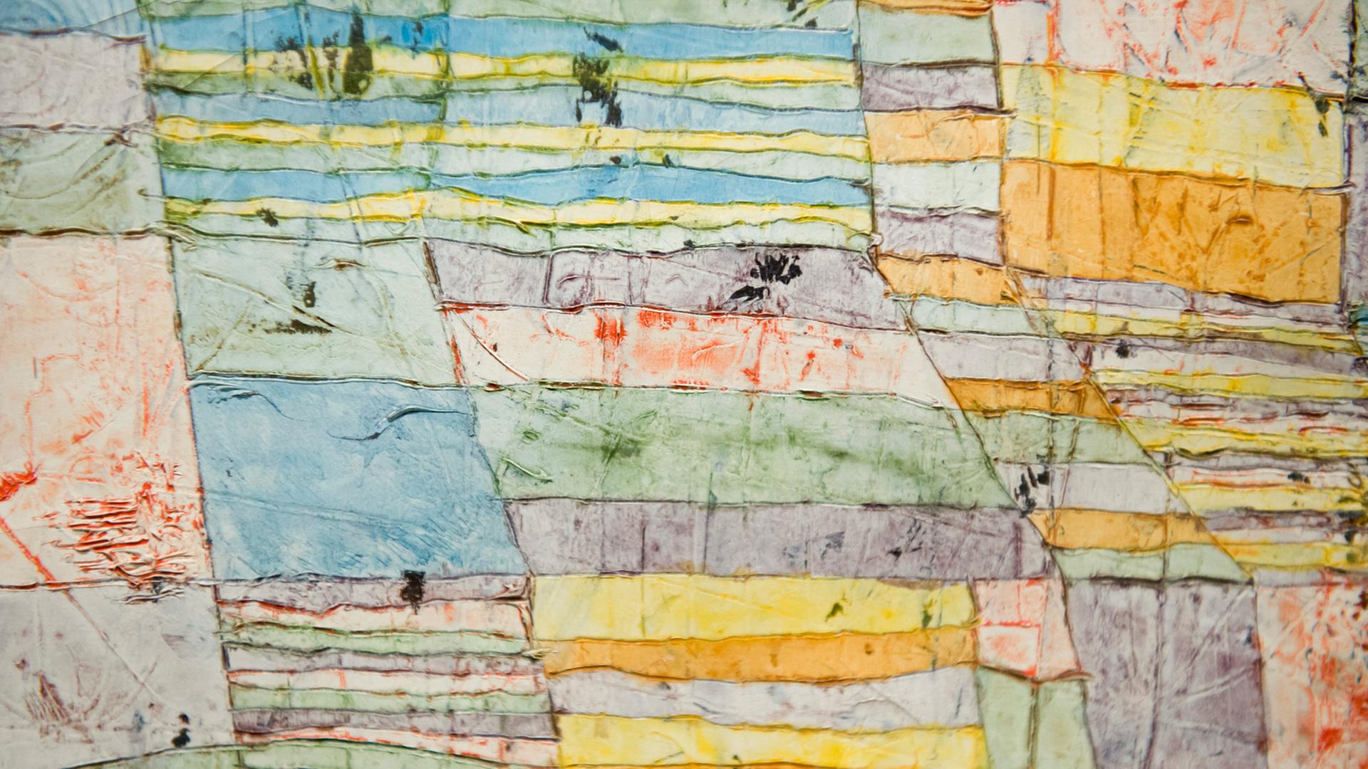 Ausschnitt aus dem Bild "Haupt und Nebenwege" aus dem Jahr 1929 von Paul Klee, das zur Zeit im Pariser Centre Pompidou in der Ausstellung "L‘Ironie à l’oeuvre" zu sehen ist