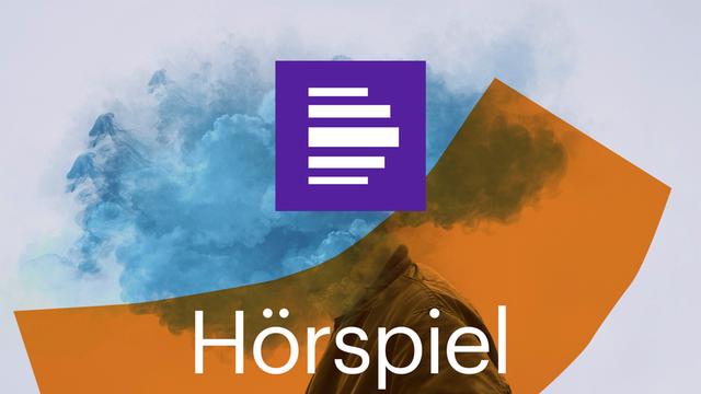 Hörspiele von Deutschlandfunk und Deutschlandfunk Kultur. Die Illustration zeigt einen Menschen mit Jacke, dem anstelle von Kopf und Hals eine Rauchwolke aus dem Jackenkragen quillt