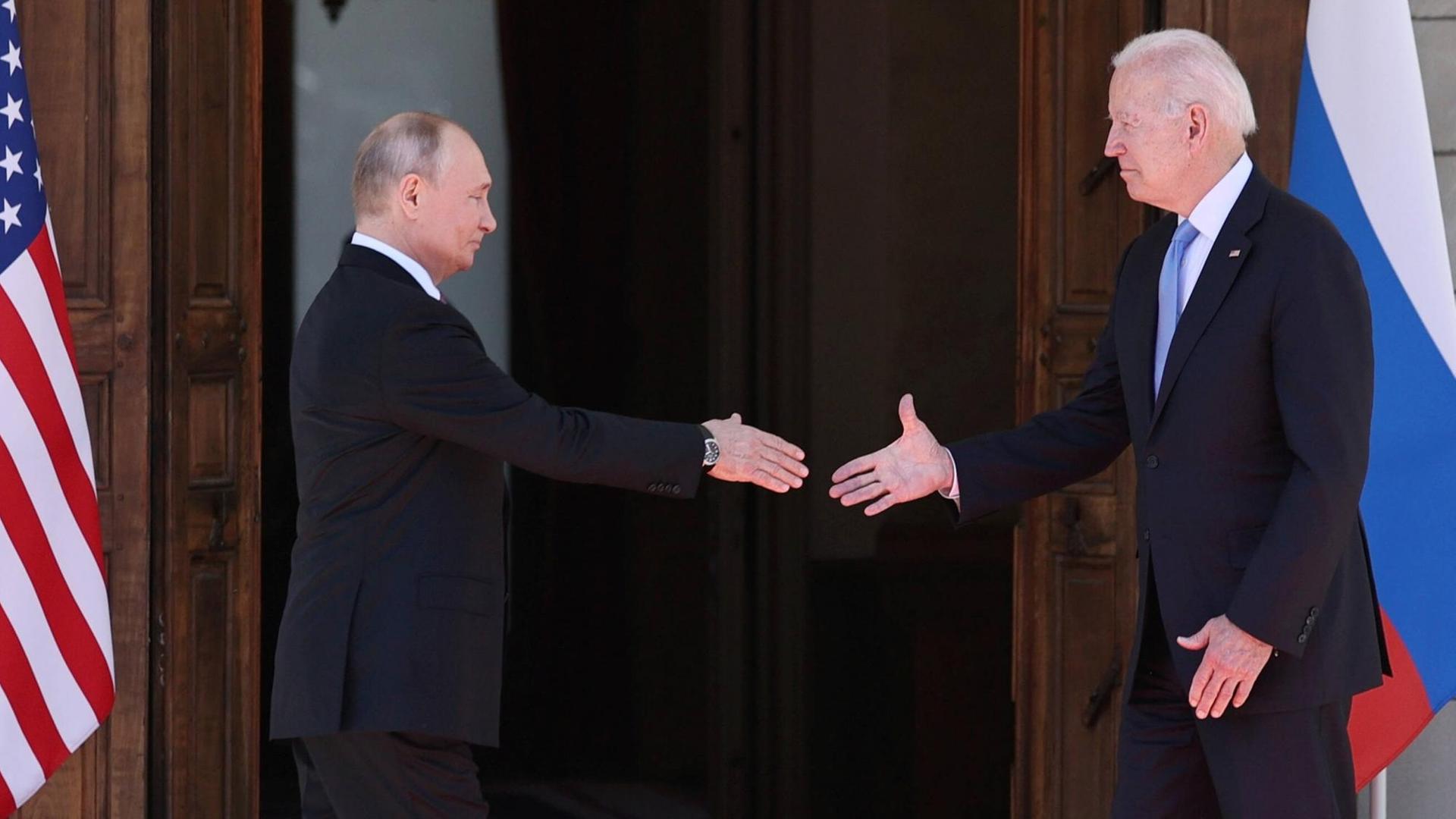 Waldimir Putin und Joe Biden treffen sich am 16.6. 2021 in Genf