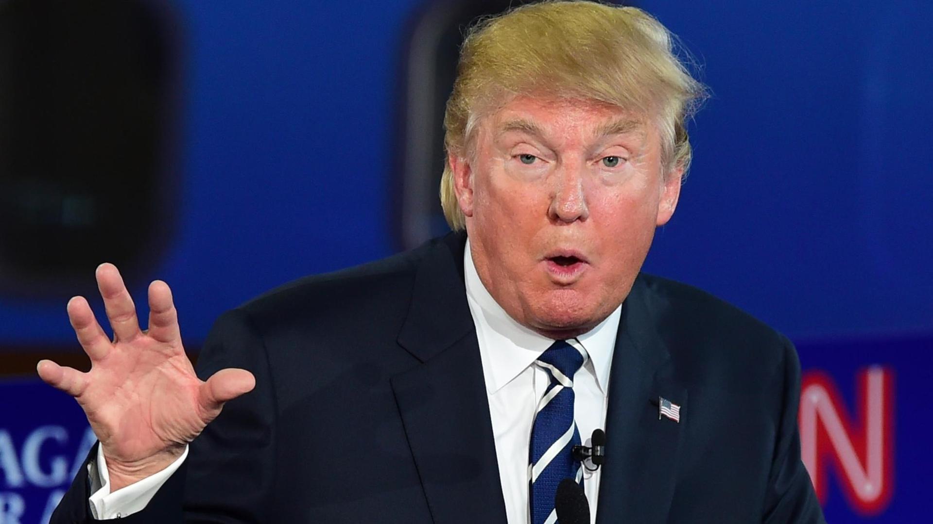 Milliardär Donald Trump bei der zweiten TV-Debatte der Bewerber um die republikanischen Präsidentschaftskandidatur