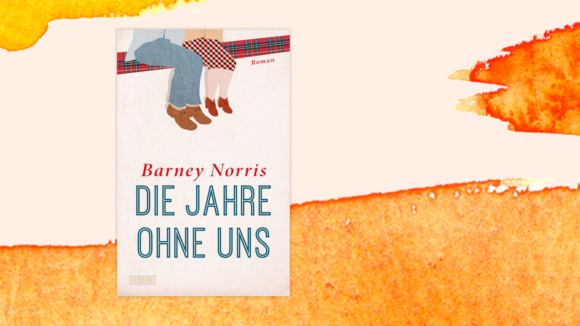 Buchcover von Barney Norris „Die Jahre ohne uns” vor Deutschlandfunk Kultur Hintergrund.