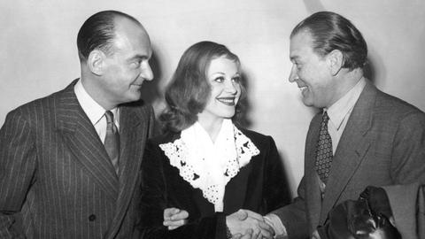 Regisseur Willi Forst und die Hauptdarsteller Hildegard Knef und Gustav Fröhlich bei der Premiere von "Der Sünderin"