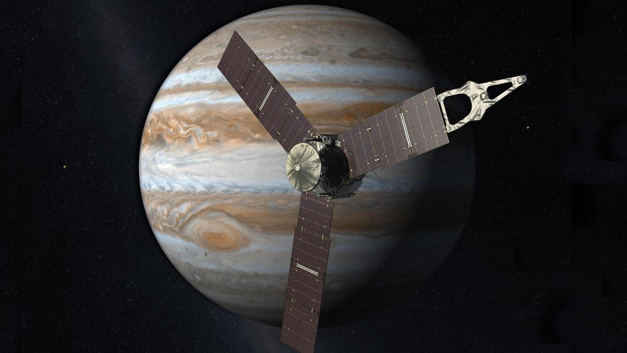 Die Raumsonde Juno läuft zwar gerade um den Jupiter, hatte aber die Einschlagstelle nicht im Blick (Illustration)