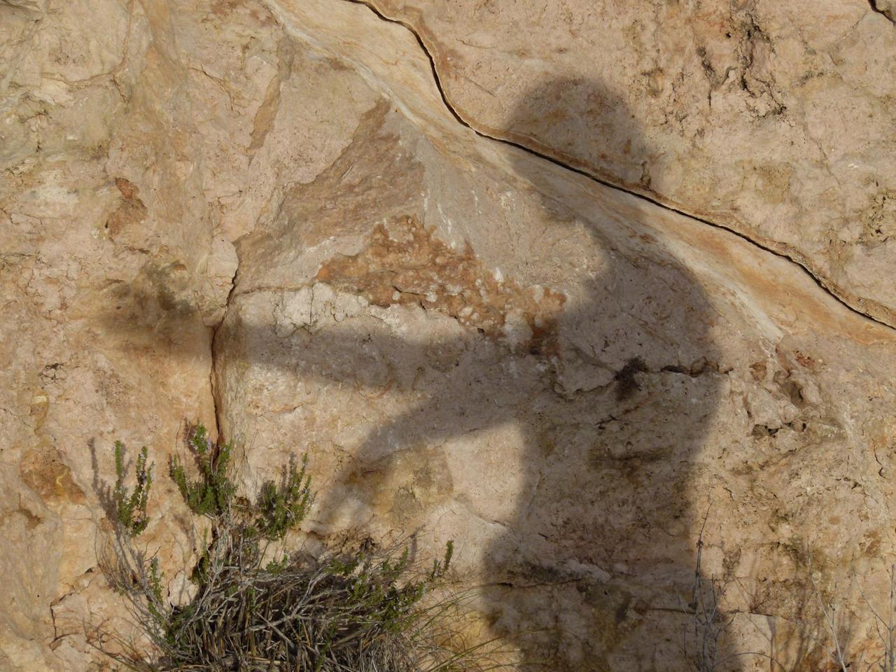 Der Schatten einer Frau auf einer Wand