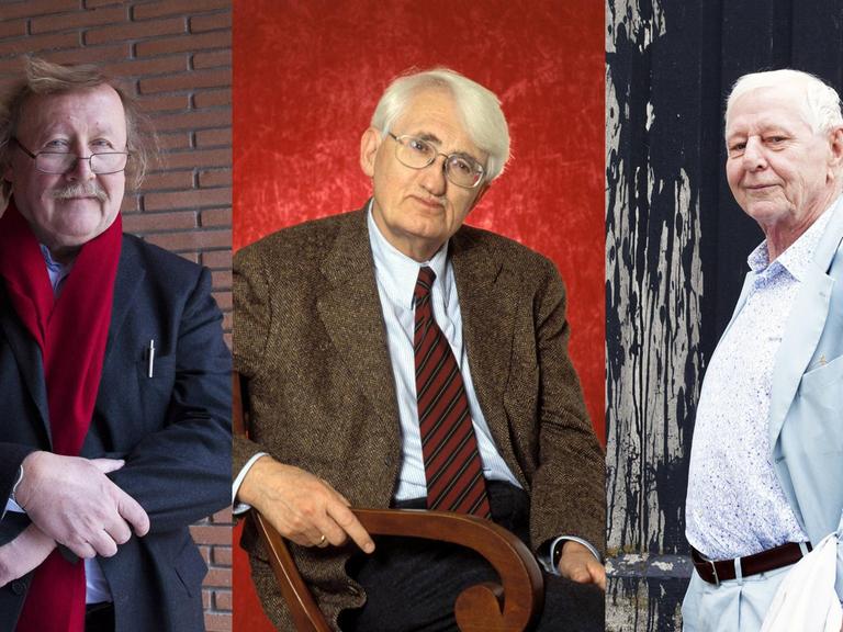 Porträts von Peter Sloterdijk, Jürgen Habermas. Hans Magnus Enzensberger.