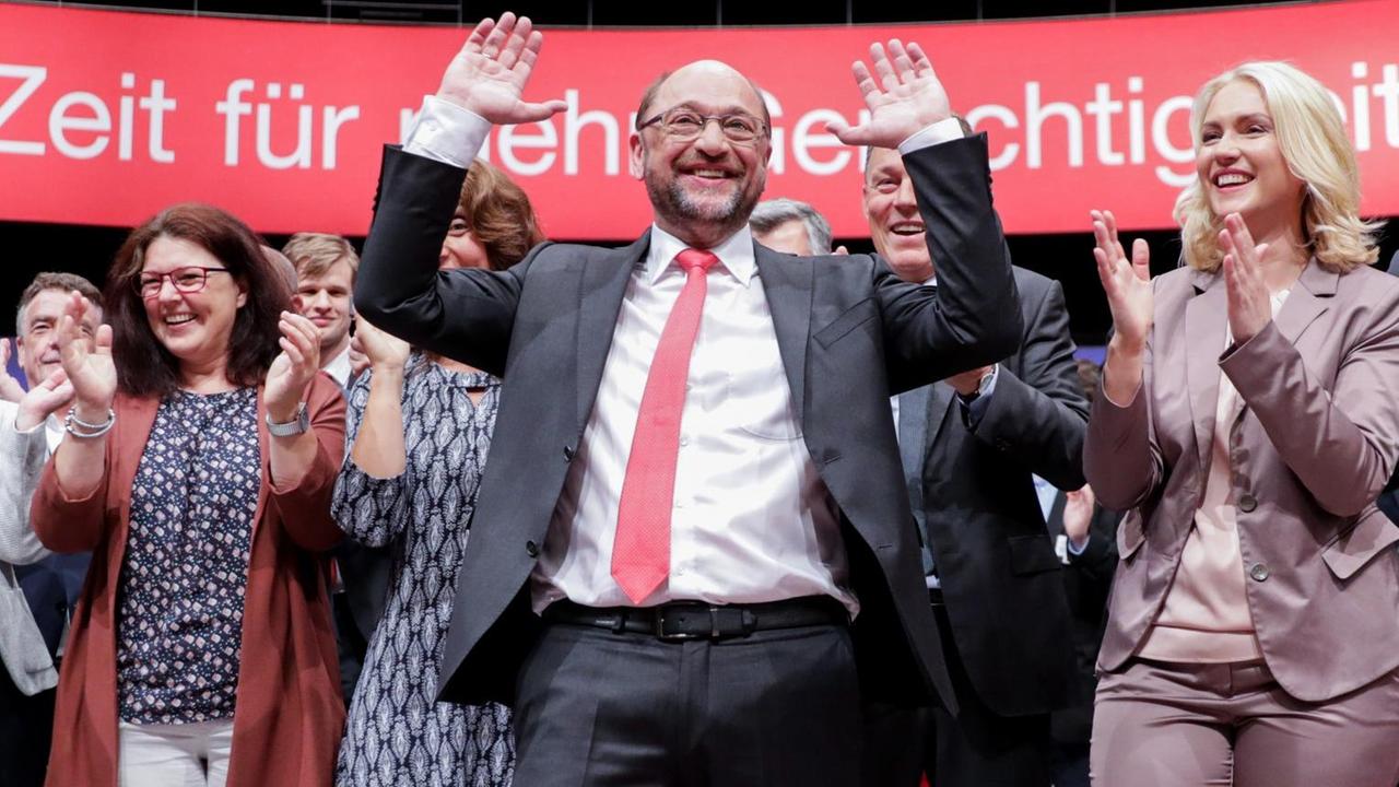 Der SPD-Kanzlerkandidat und Parteivorsitzende, Martin Schulz, beim Parteitag in Dortmund