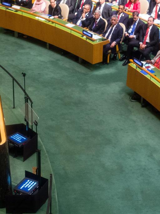 US-Präsident Donald Trump während seiner Rede vor der Vollversammlung der Vereinten Nationen
