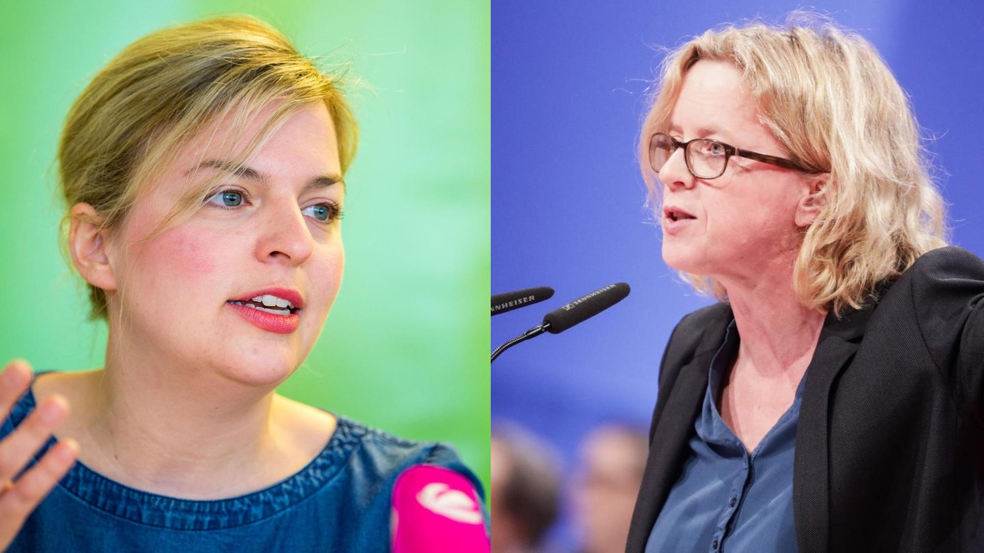 Bildcollage: Katharina Schulze (links), Grünen-Fraktionschefin in Bayern, und Natascha Kohnen, Vorsitzende der Bayern-SPD