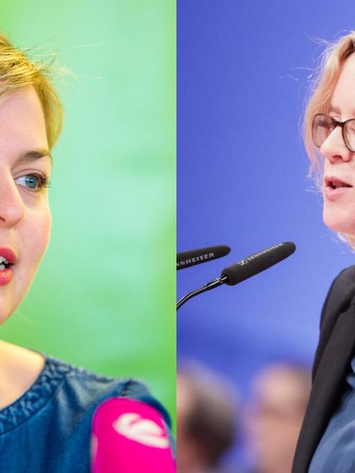 Bildcollage: Katharina Schulze (links), Grünen-Fraktionschefin in Bayern, und Natascha Kohnen, Vorsitzende der Bayern-SPD