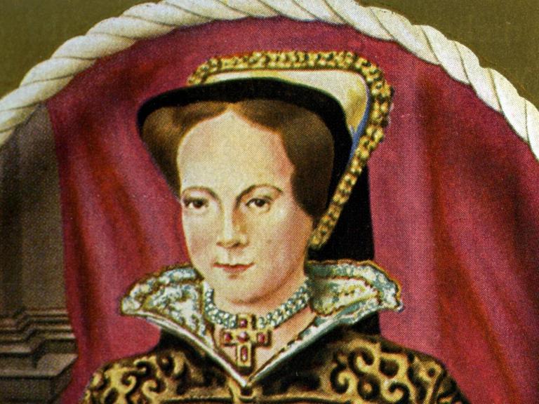 Die englische Königin Maria I. (1516 - 1558) in einer Miniatur von Antonis Mor. Sie regierte drei Jahre, vom 19. Juli 1553 bis zu ihrem Tod.