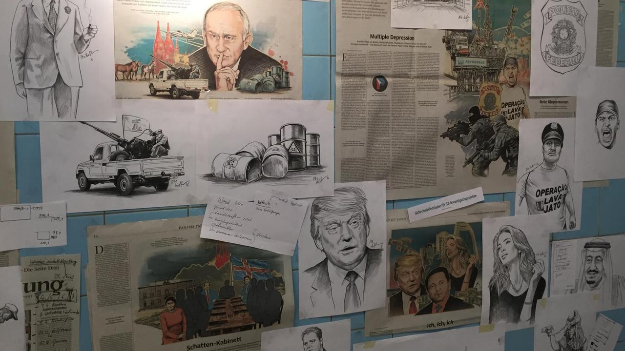 Die Illustrationen zur Veranschaulichung der Panama Papers - erschienen in der Süddeutschen Zeitung - sind in einer Ausstellung in Flensburg zu sehen.