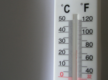 Thermometer mit Skala in Celsius und Fahrenheit