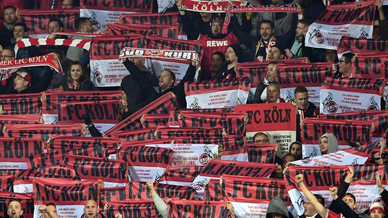 Kölner Fans in Weißrussland - beim Europa League Spiel Bate Borisov gegen FC Köln am 19.10.2017.