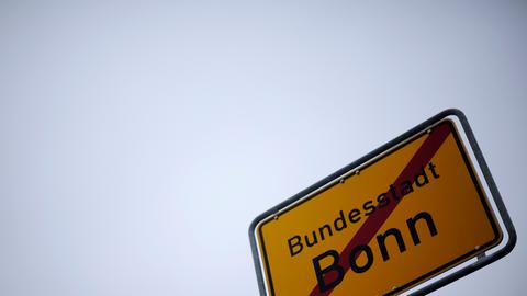 Ein Ortsausgangsschild von Bonn (Nordrhein-Westfalen)
