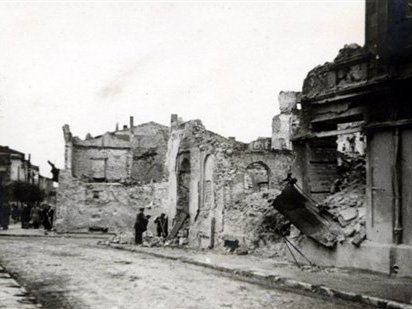 Wielun nach dem Angriff der deutschen Luftwaffe am 1. September 1939