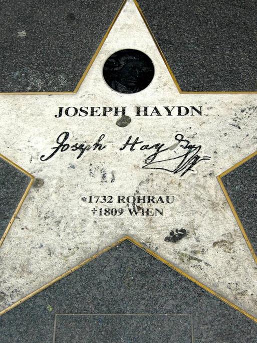 Marmorstern zu Ehren Joseph Haydns auf dem Walk of Fame am Stephansplatz in Wien
