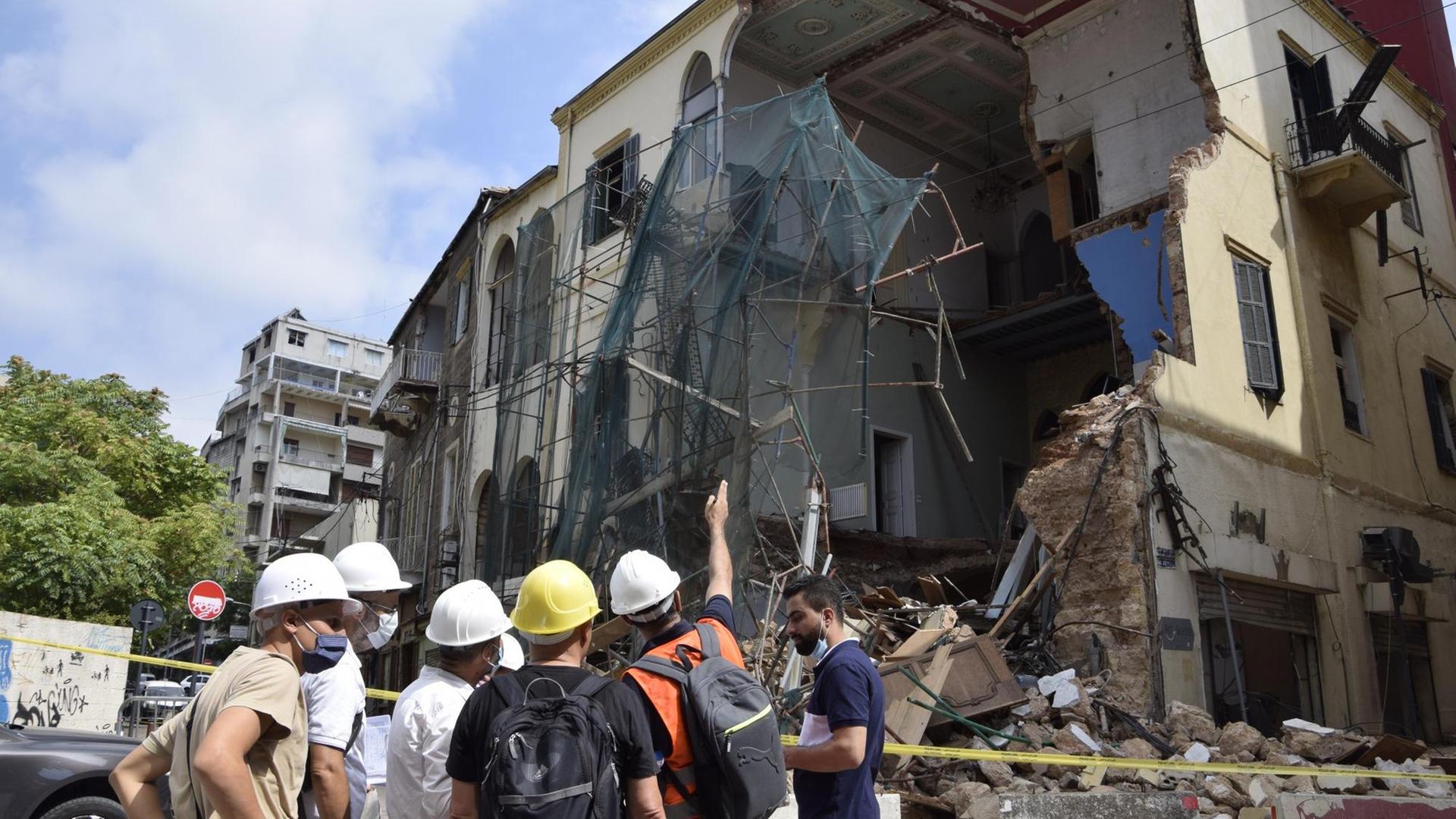 Stark beschädigte historische Bauwerke in Beirut.