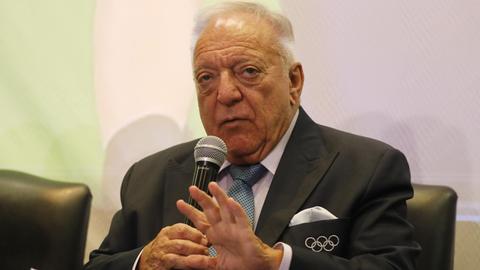 November 6, 2019, Lima, Peru: TAMAS AJAN, President of the International Weightlifting Federation gives a press conference to present the Weightlifting competition Grand Prix Lima 2019. Lima Peru PUBLICATIONxINxGERxSUIxAUTxONLY - ZUMA 20191106mdab195664 Copyright: xMarianaxBazox